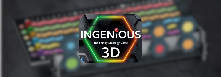 An image of the Ingenious logo with blurry gameplay in the back
