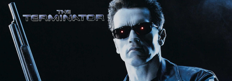 The Terminator with the Terminator logo