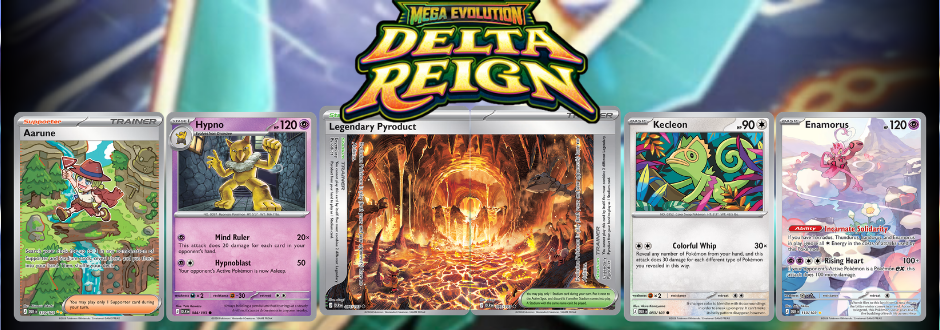 The Delta Reign logo with the cards underneath
