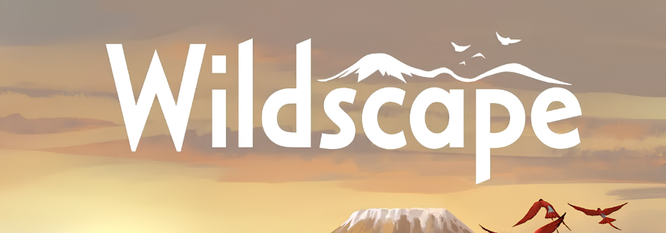 Wildscape logo and mountain background