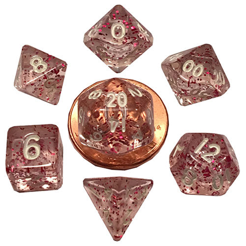 Fanroll - 10mm Mini Polyhedral Dice set - Ethereal Light Purple