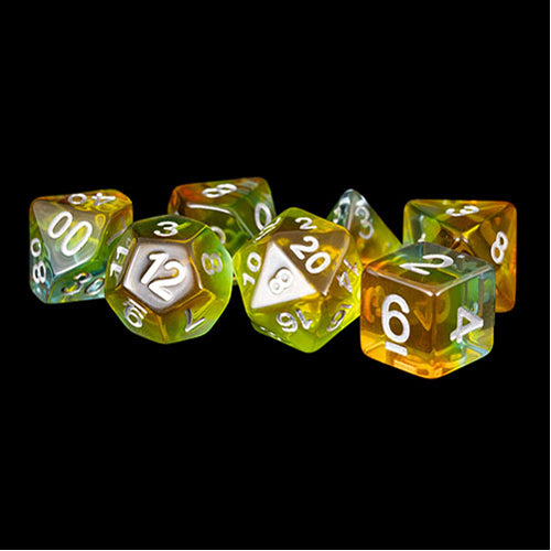 Fanroll - 16mm Resin Polyhedral Dice Set: Yellow Aurora