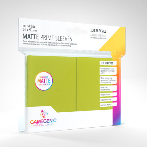 Gamegenic Matte Prime Sleeves Lime (100 ct.)