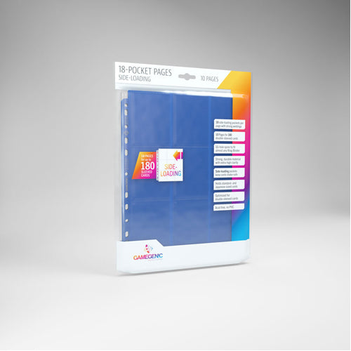 Gamegenic Sideloading 18-Pocket Pages 10 pcs pack Blue