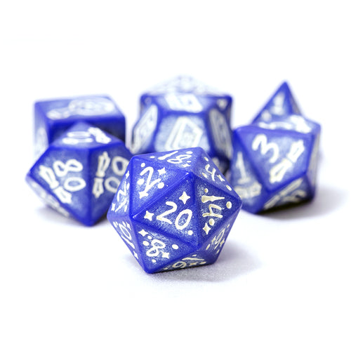 Illusory Stone - Purple Agate 7-Piece Polyhedral Dice Set - Sirius Dice