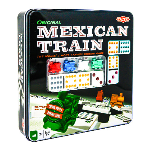 Mexican Train in Tin 91 double 12 dominoes