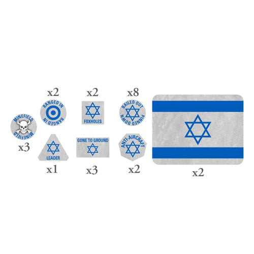 World War III: Team Yankee Israeli Token Set (x20 Tokens, x2 Objectives)