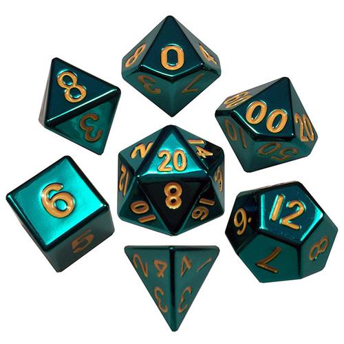 Fanroll - 16mm Metal Polyhedral Dice Set: Turquoise
