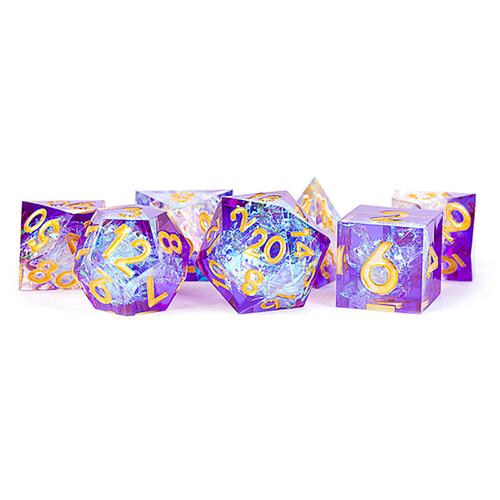Fanroll - Handcrafted Sharp Edge Resin Dice Set: Royal Geode