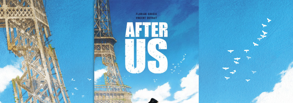 After us board game box on a blue background