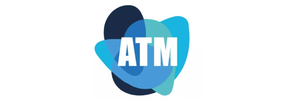 ATM blue and white logo