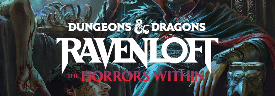 A close up image of the Dungeons and Dragons logo alongside the logo for the Horrors Within