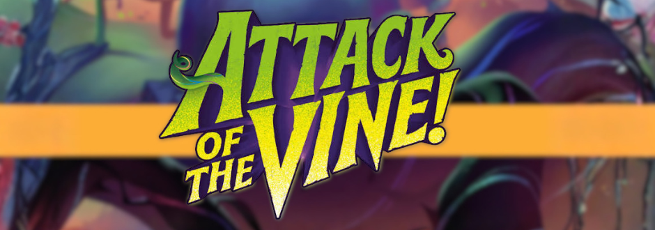 The logo for attack of the vine in a large font