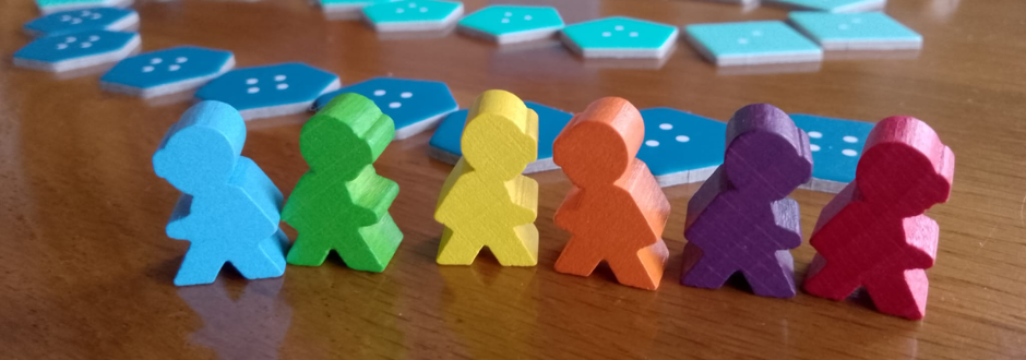 Deep Sea Adventure rainbow board game meeples
