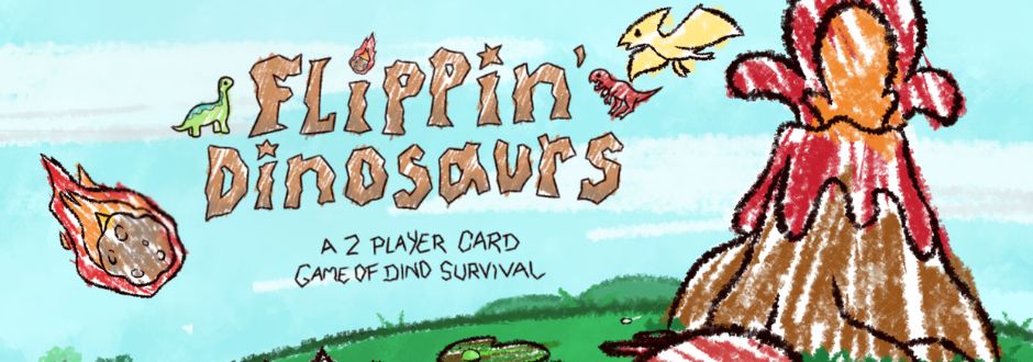 Flippin Dinosaurs artwork and logo in the vein of a childs drawing
