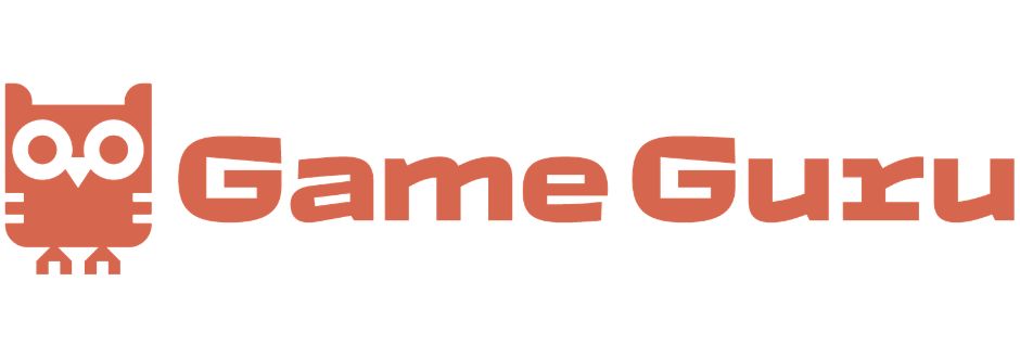 Red owl icon beside bold red text "Game Guru" on a white background, conveying a playful and knowledgeable brand tone.