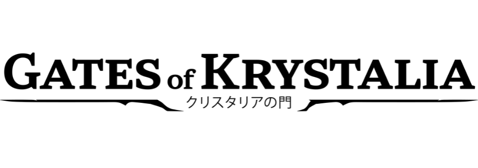 Gates of Krystalia logo in black