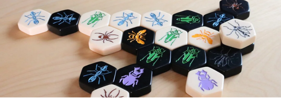 Hive board game tiles