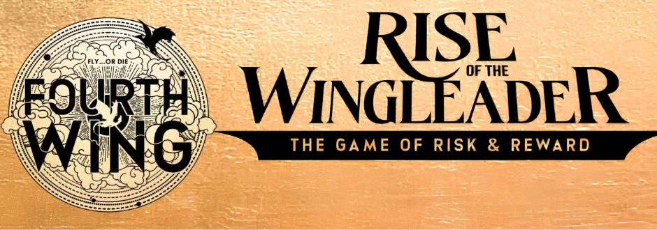 Rise of the Wingleader logo across their signature background that depicts writing on parchment