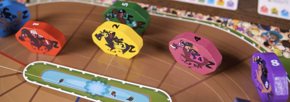 Long shot components displayed mid-game on the main board