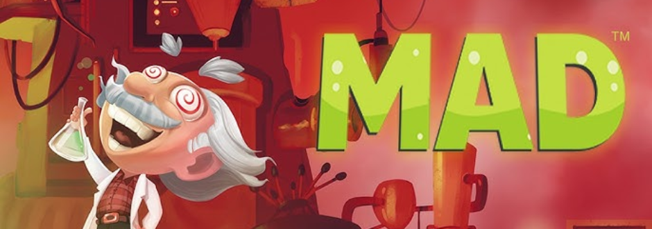 Mad logo with mad scientist artwork