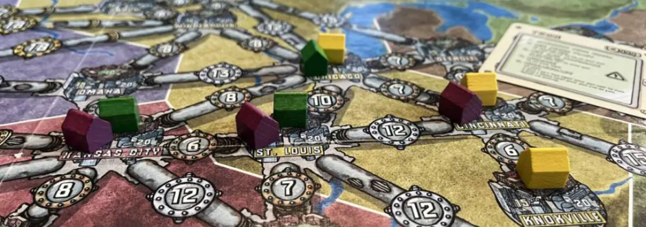 Power grid board with components displayed on top