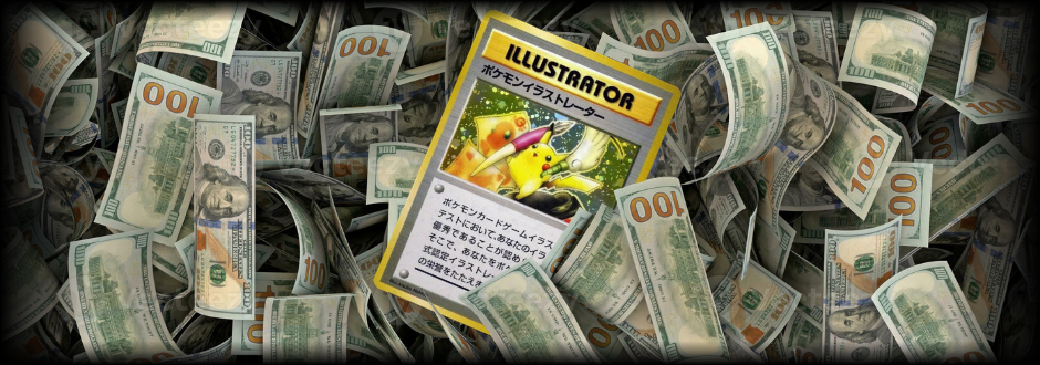 The Pikachu card in a pile of money