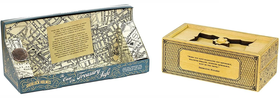 Sherlock Holmes: The Case of the Treasury Safe puzzle and box on a white background