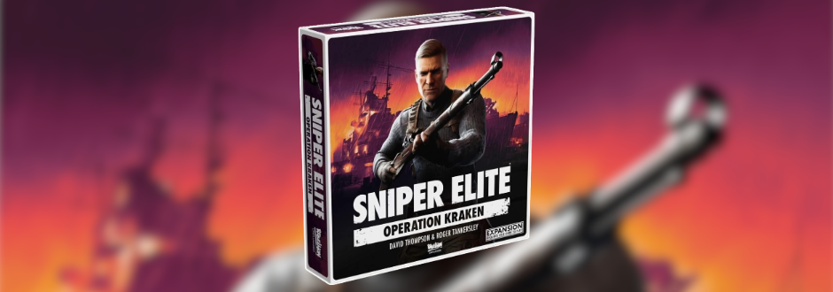 Sniper Elite: Operation Kraken game box featuring a sniper with a rifle against a fiery sunset