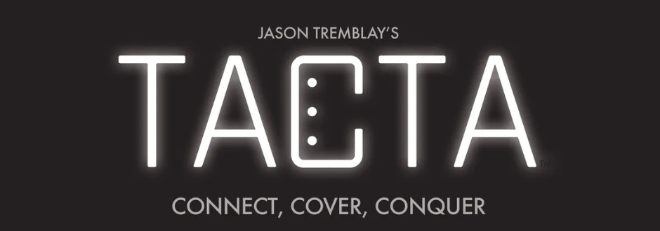 Tacta board game logo on a black background