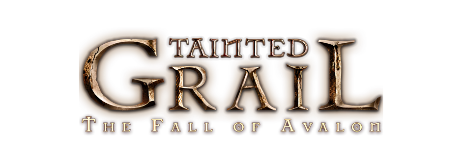 Tainted Grail logo in a golden hue