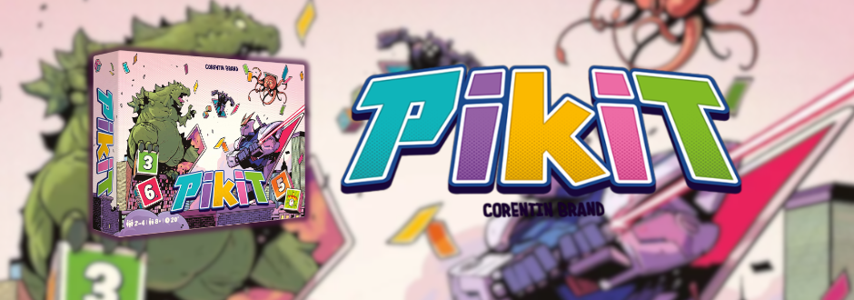 Pikit logo and box on a blurred background