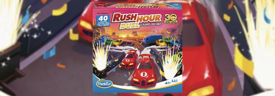 A red car races on a track in a vibrant board game scene, showcasing dynamic gameplay and colorful graphics
