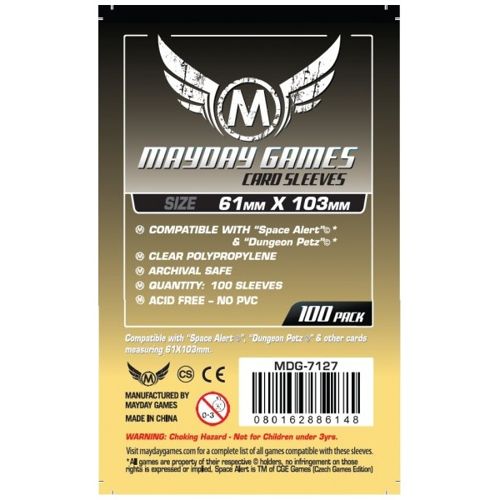 100 Mayday Clear Card Sleeves 61mm x 103mm