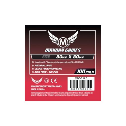 100 Mayday Clear Square Card Sleeves 80mm x 80mm