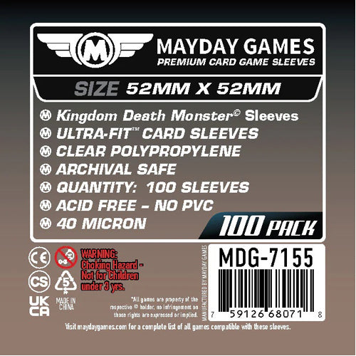 card sleeves for kingdom death 100 x Clear Standard Monster 52mm x 52mm Choose One:DB FIN Knights o/t Round collectible Magic cards Our products are compatible Dice Re-Roll