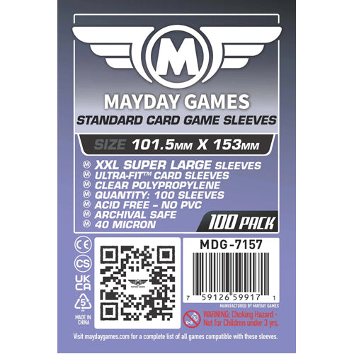 100 x Clear Standard XXL Super Large Sleeves 101.5mm x 153mm