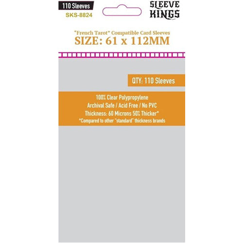 110 x French Tarot Card Sleeves (61mm x 112mm)