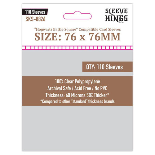 110 x Hogwarts Battle Square Compatible Sleeves (76mm x 76mm)