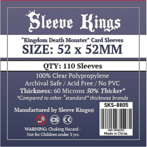 110 x Kingdom Death Monster Card Sleeves (52mm x 52mm)