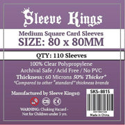110 x Medium Square Card Sleeves (80mm x 80mm)