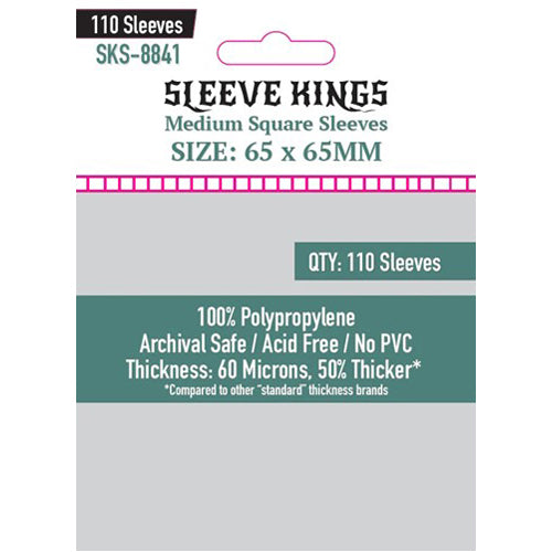 110 x Medium Square Sleeves (65mm x 65mm)