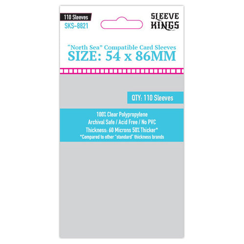 110 x North Sea Compatible Card Sleeves (54mm x 86mm)