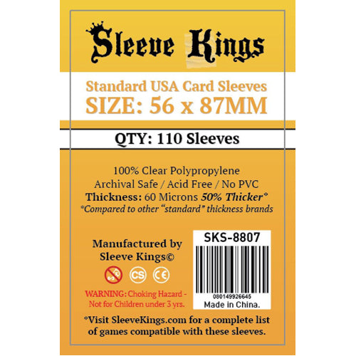110 x Standard USA Card Sleeves (56mm x 87mm)