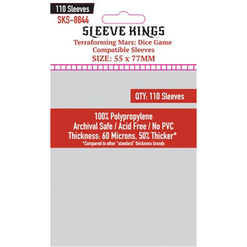 110 x Terraforming Mars: Dice Game Compatible Sleeves (55mm x 77mm)