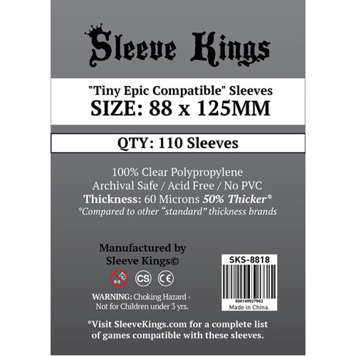 110 x Tiny Epic Compatible Sleeves (88mm x 125mm)