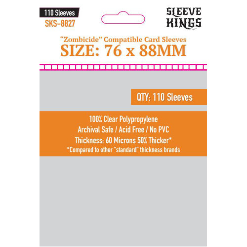 110 x Zombicide Compatible Sleeves (76mm x 88mm)