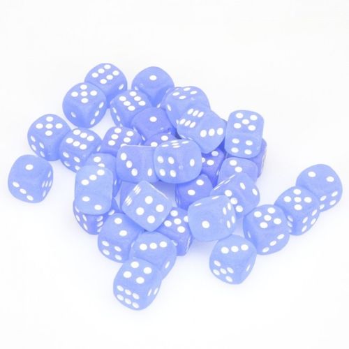 12Mm D6 Dice Block: Frosted Blue/White