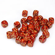 12Mm D6 Dice Block: Scarab Scarlet/Gold