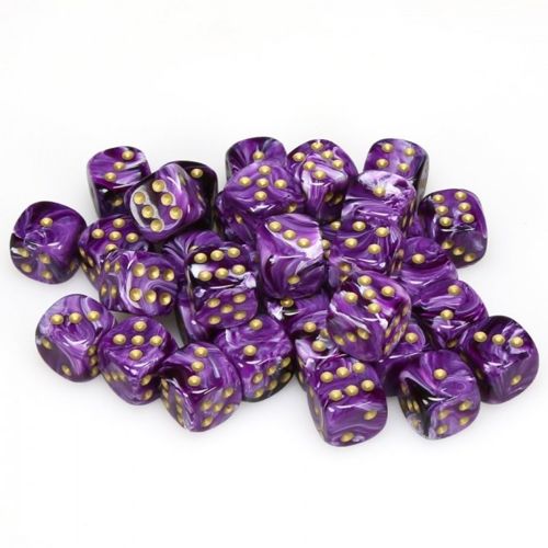 12Mm D6 Dice Block: Vortex  Purple/Gold
